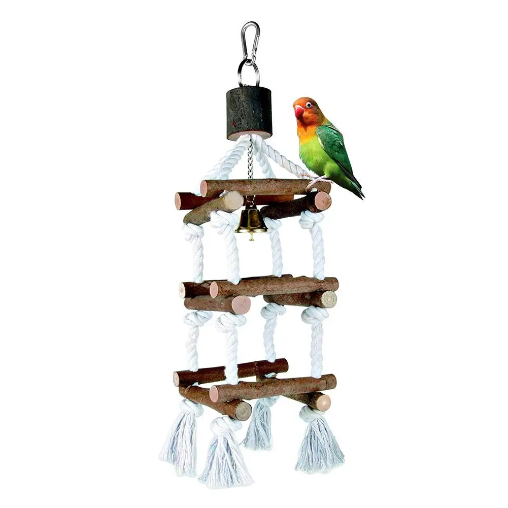Деревянная подвесная качели деревянная веревка башня птица попугай восхождение