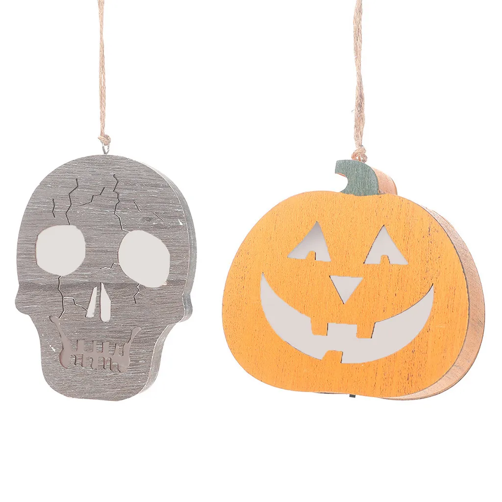 2020 оригинальный Гирлянда Хэллоуин фонарь Ужас Череп Тыква подвеска деревянный