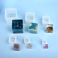 2025354050mm diy silicone pendant mold jewelry making cube resin casting mould craft tool crystal epoxy square cylinder mold