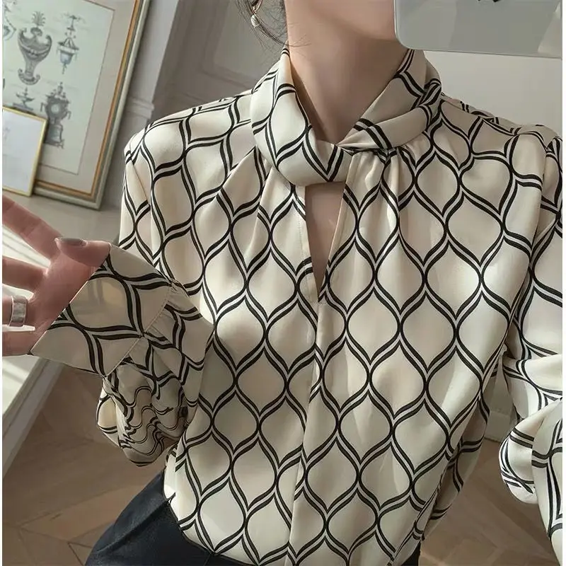 

Top grade Long Sleeve Chiffon shirt women's 2021 spring and autumn loose inside and outside