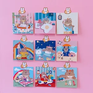 Лидер продаж, открытка Ins, милый мультяшный медведь, медведь, декоративная книга, открытка, реквизит для фото, не липкая открытка ручной работы, детские подарки
