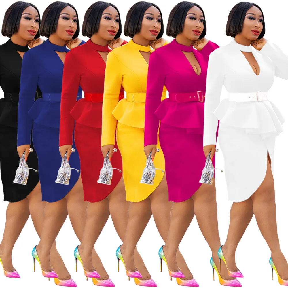 Женский офисный комплект из 2 предметов двух с юбкой и длинным рукавом зимние