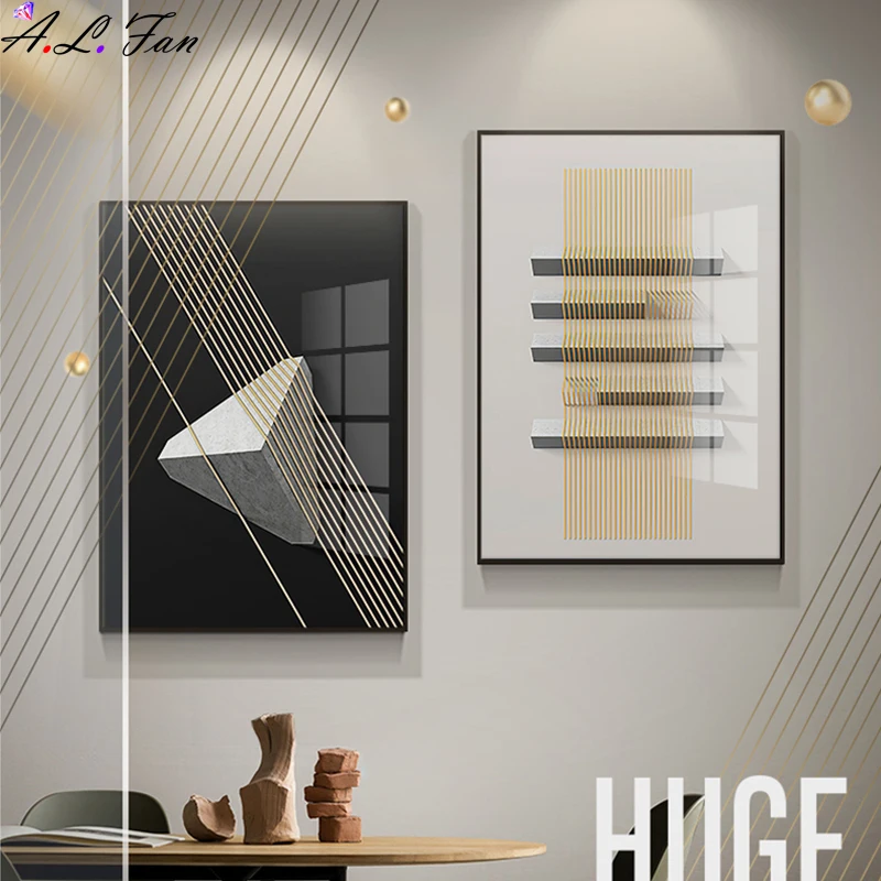 Simple geometric living room decoration painting abstract modern sofa background wall hanging model | Дом и сад