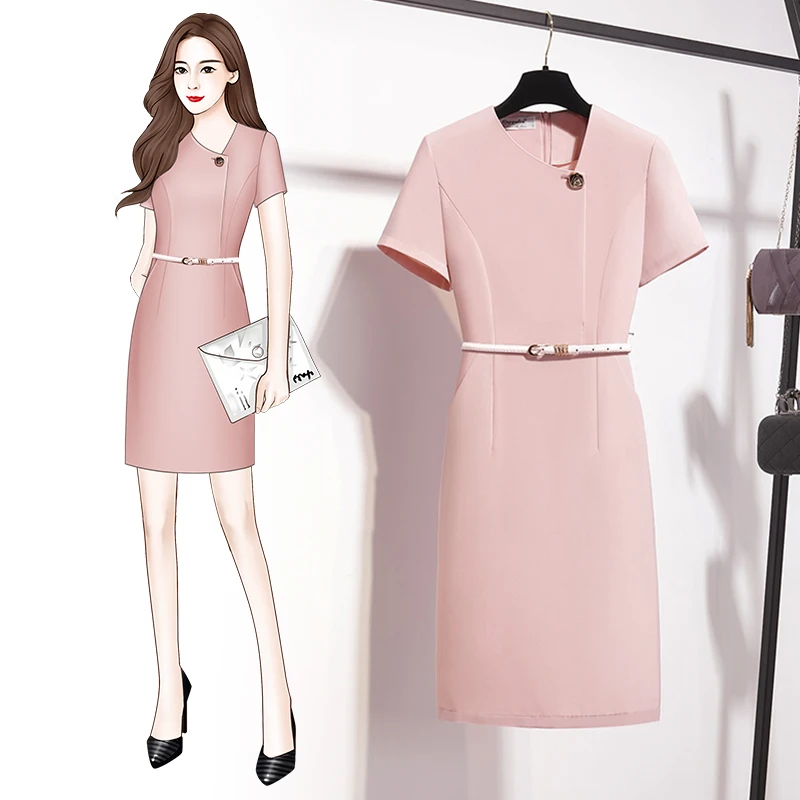 

High-End Business Wear Goddess Style Fashion Ol White Collar Commuter Formal Wear Beauty Salon Workwear Dress for