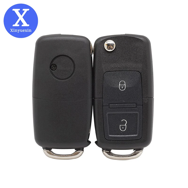 Xinyuexin Складной Дистанционный чехол для ключей FOB VW Polo Passat B5 B6 Tiguan Golf 4 5 Seat Skoda HU66 Blade 2