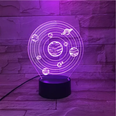 3D лампа девять планет в солнечной Системы сенсорный Сенсор быструю доставку для