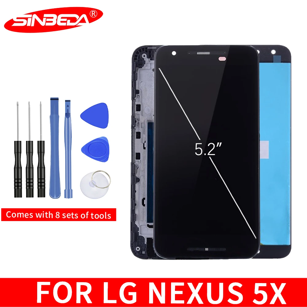 ЖК дисплей Sinbeda для LG Nexus 5X 5 2 дюйма сенсорный экран с рамкой дигитайзер H790 H791 H798