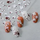 1 лист хлопковых 3D наклеек для дизайна ногтей Цветочные дизайнерские наклейки для ногтей Маникюрные 3D аксессуары наклейки для ногтей