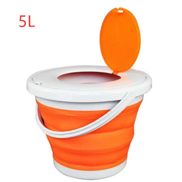 Orange 5L Портативное складное ведро складной бассейн туристическое напольное складное ведро с крышками рыболовное кемпинговое ведро для мойки автомобилей Открытый Кемпинг - Цвет: Orange 5L