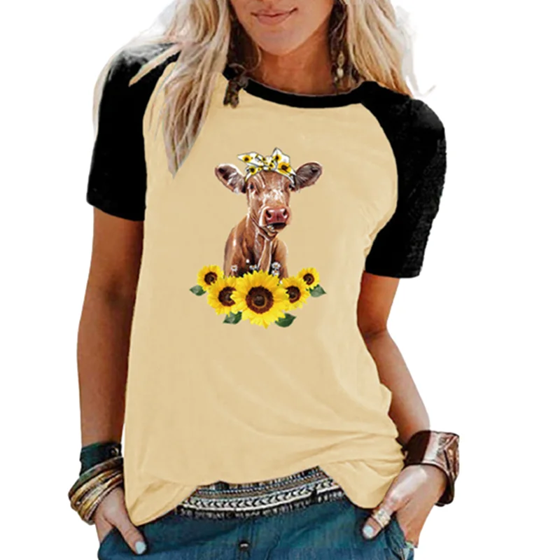 

Fashion 3D Cartoons Printed Tops Women Summer Round Neck Short Sleeve Casual T-Shirt 2021 New Funny Animal Pattern Pullover Tops
