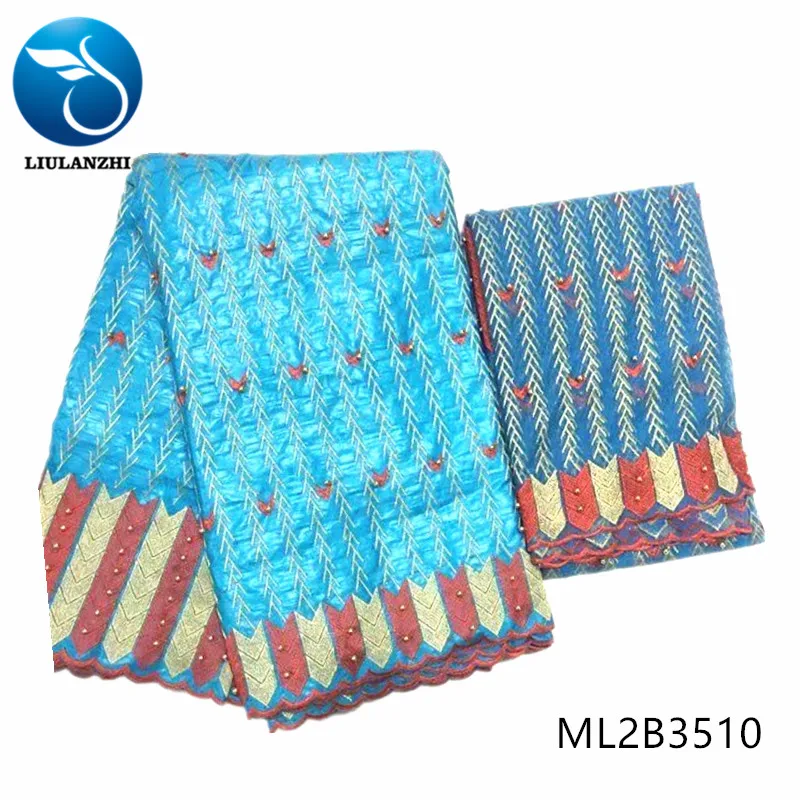 ML2B3510 LIULANZHI Нигерия Базен кружевная ткань для платья новое поступление Базен riche с бисером вышивка riche getzner ткань 7 ярдов ML2B35 - Цвет: ML2B3510