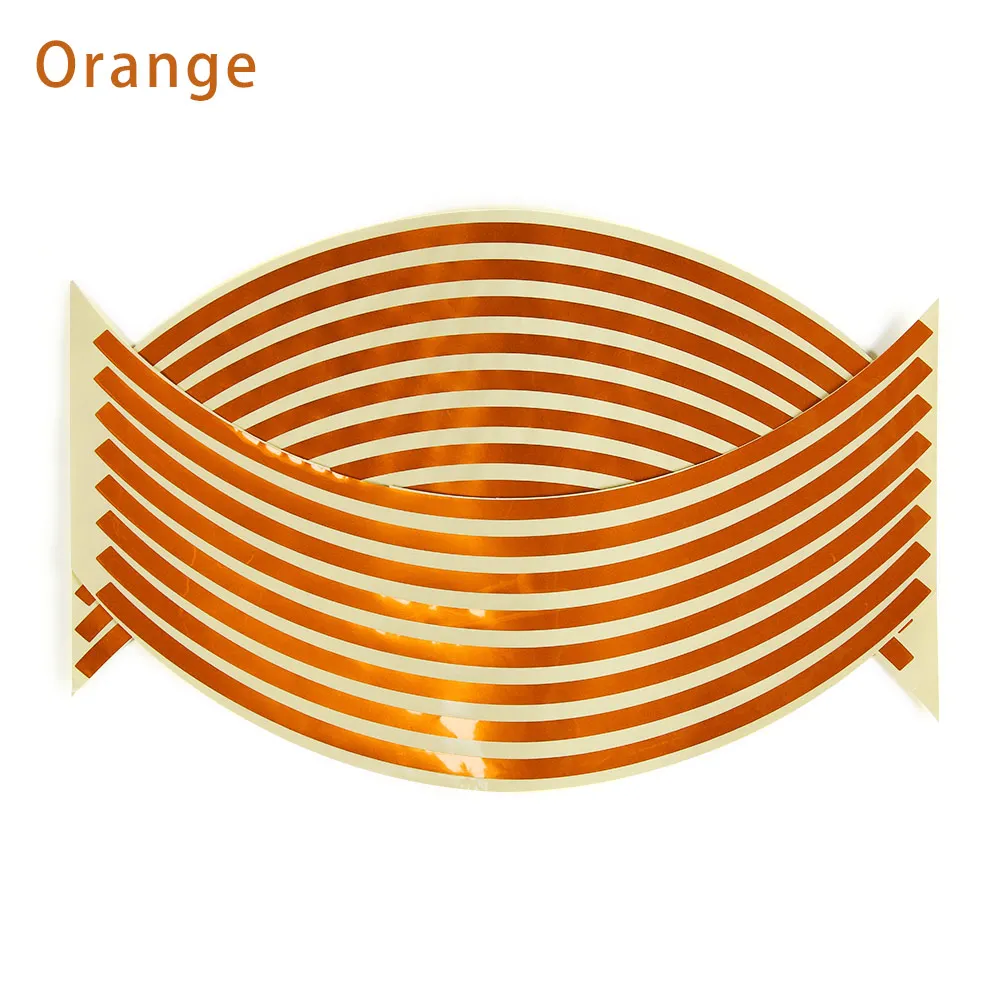 orange 16 шт. наклейки на колеса автомобиля 1" 18" полоски Светоотражающие ободные ленты для мотоцикла автомобильные наклейки - Цвет: orange