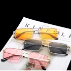 2021 Роскошные брендовые дизайнерские ретро розовые фотохромные Квадратные Солнцезащитные очки оттенки женские Винтажные Солнцезащитные очки с металлической оправой женские UV400