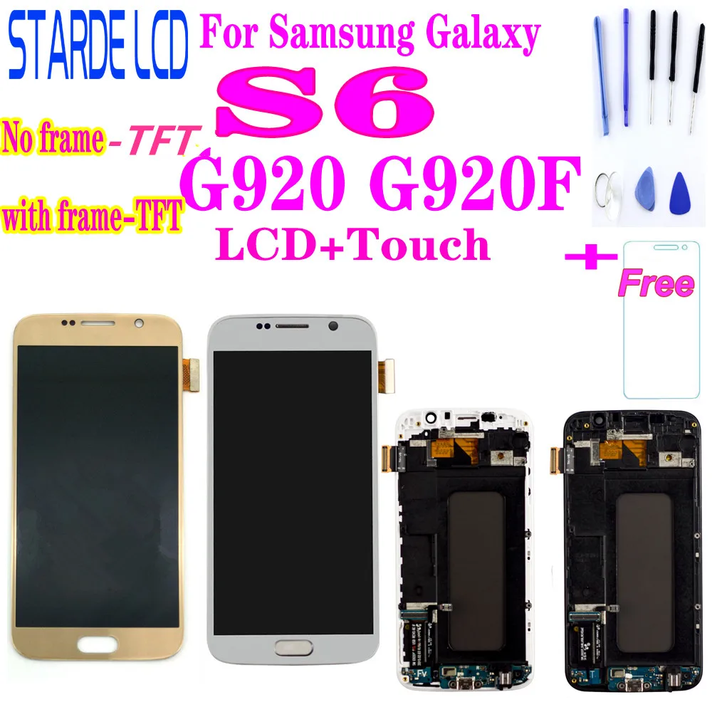 

100% протестированный Super Amoled для Samsung Galaxy S6, G920, G920F, ЖК-дисплей, сенсорный экран, дигитайзер в сборе с рамкой