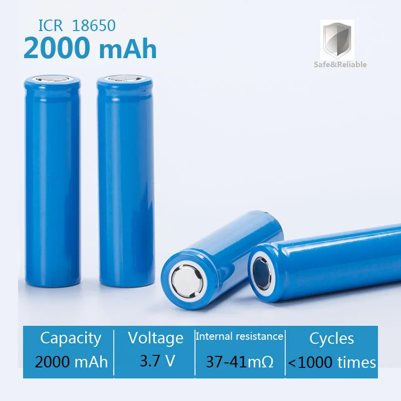 

2021 new lithium ion battery, brand new original 18650 3.7 v 2000 mAh rechargeable battery ICR18650 18650.