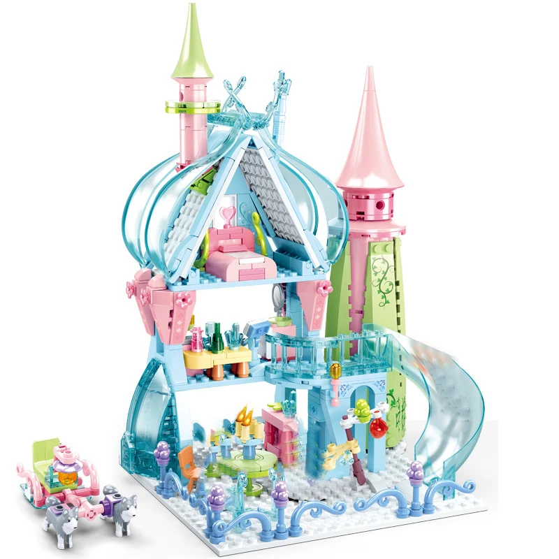 

2021 City Girl Fairy Princess Dream Ice Castle Model Building Blocks Bricks Kids Toys