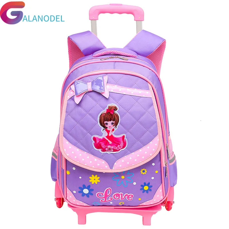 

Съемные детские школьные ранцы для девочек с 3 колесами, детские школьные сумки-тележки на колесах для лестниц, школьные сумки для багажа, сумки для книг