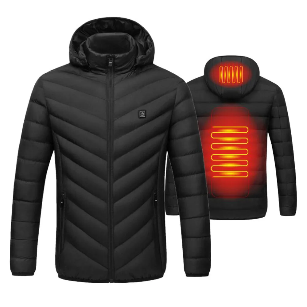 

Unisex Electric Heated Jacket Oversize Down Cotton Coat USB Electric Heating Hooded Thermal Warm Jackets Winter Outdoor Top 6XL