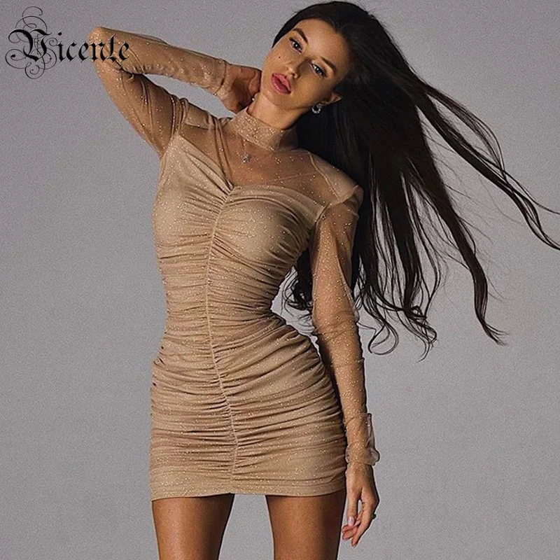 Женское платье водолазка с длинным рукавом в обтяжку|Женские платья| |