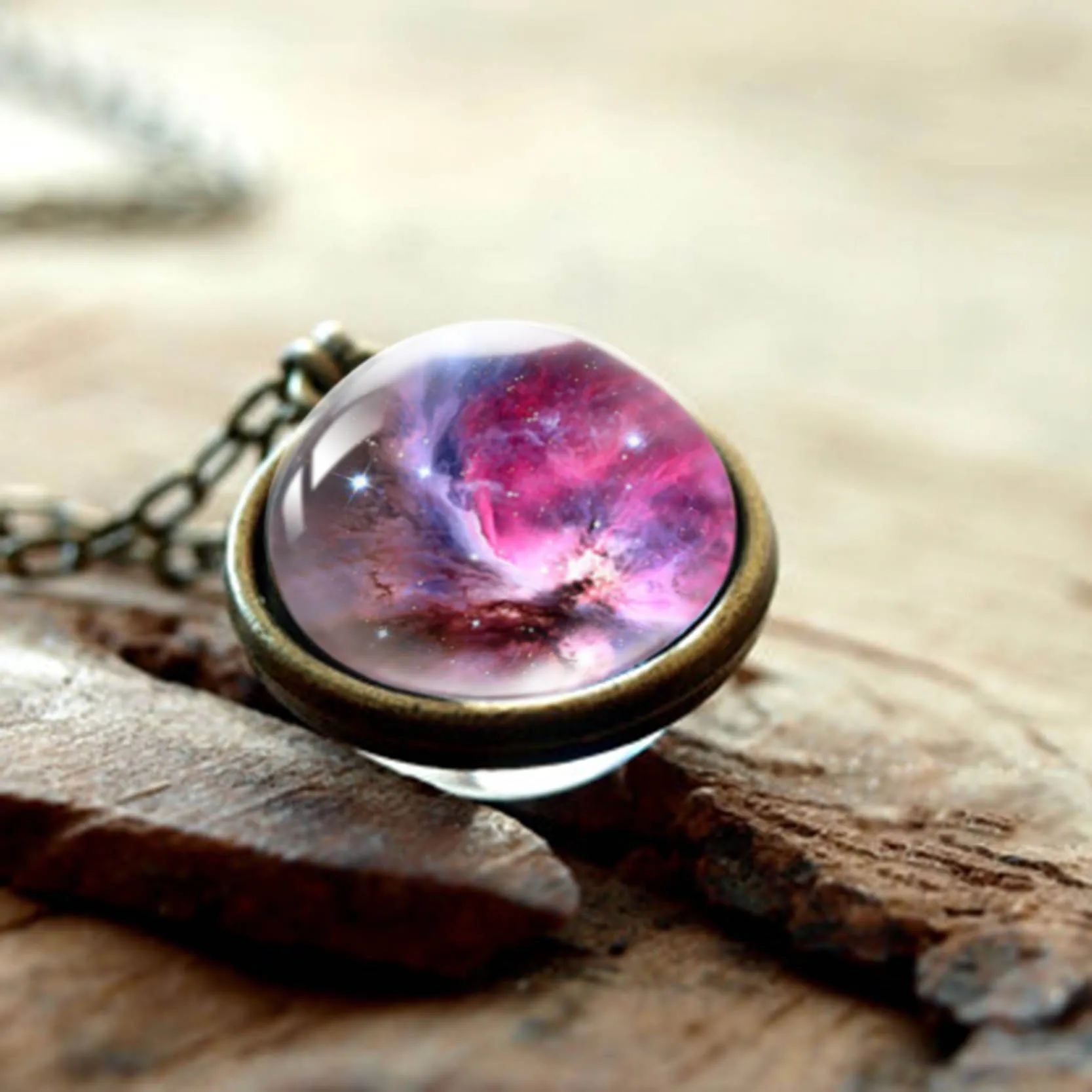 Новинка 2019 двусторонний кулон Nebula Galaxy ожерелье Вселенная серьги в виде планет