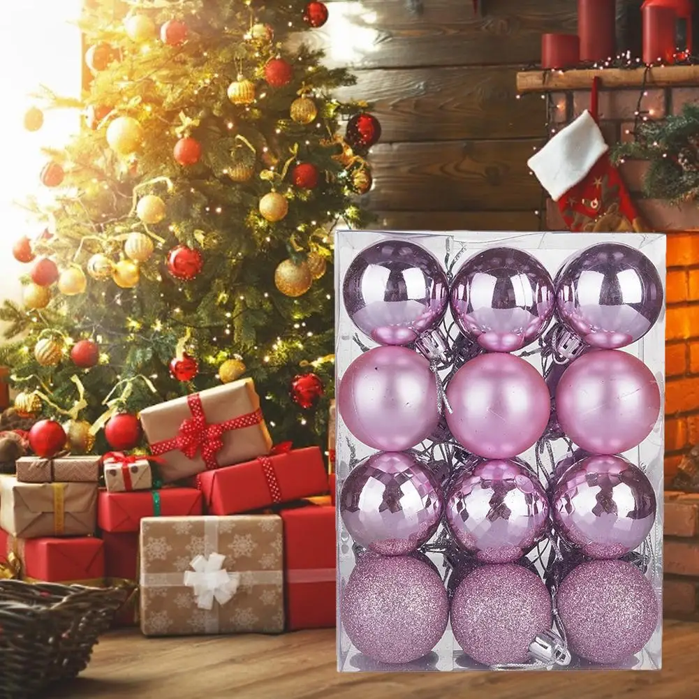 24 шт./лот 6 см Рождественская елка подвесной шар цветной окрашенный