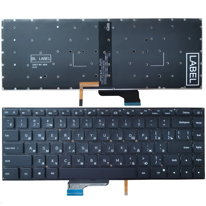 

New Backlit Russian Keyboard For Xiaomi MI Pro 15.6 inch Air 9Z.NEJBV.101 NSK-Y31BV mx250 TM1701 181501 RU Black With Backlight