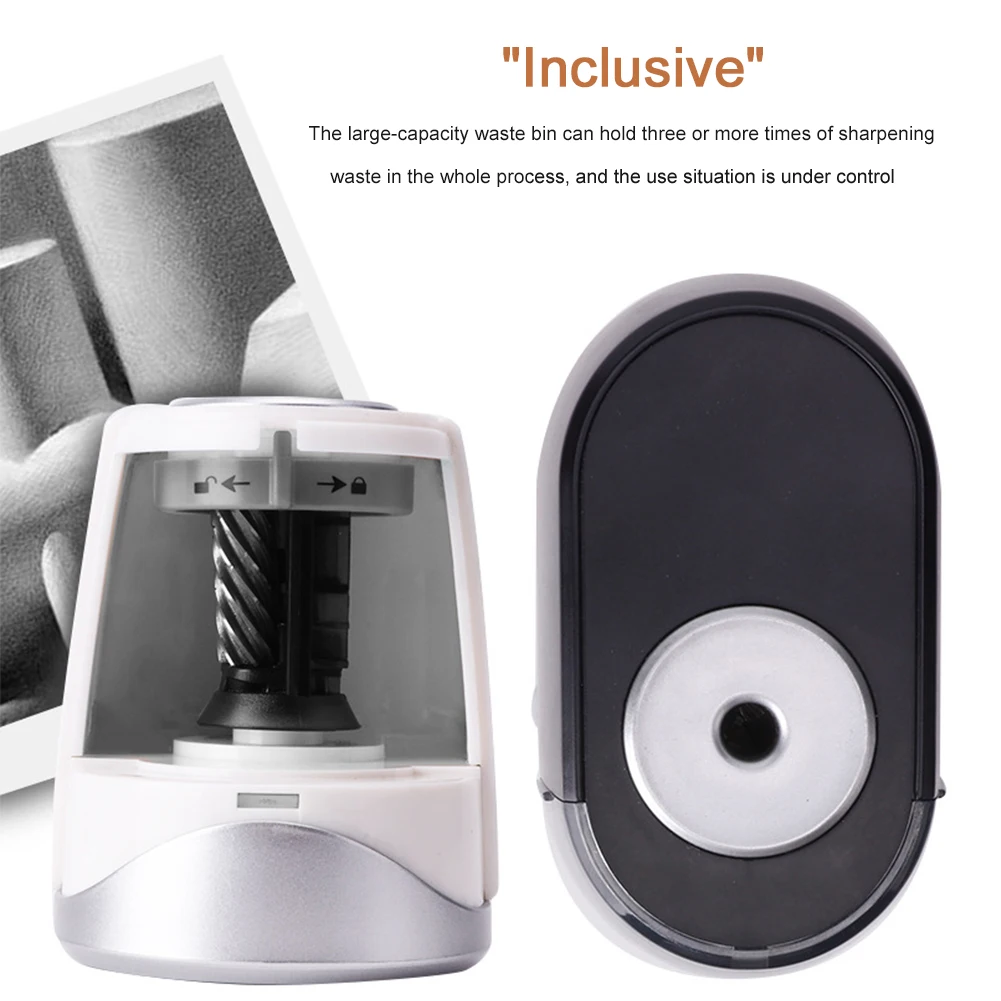 

Auto Stop Home Office Heavy Duty Electric Pencil Sharpener Portable Helical Blade Durable Easy Clean School Classroom Student