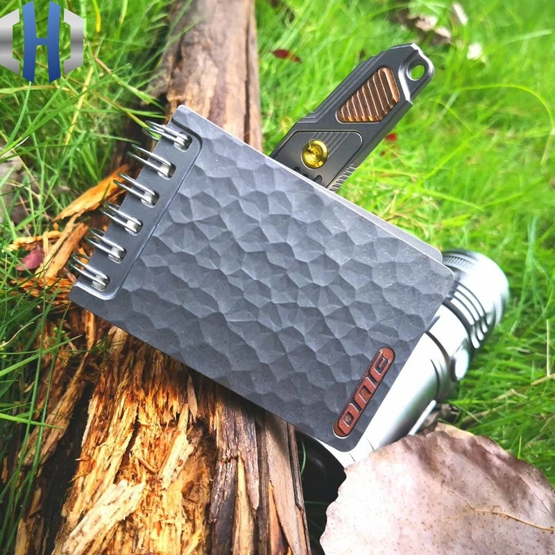 

Concave Surface Titanium Alloy Tactical Notebook Outdoor Camping Record Book EDC Tactical Portable Notebook