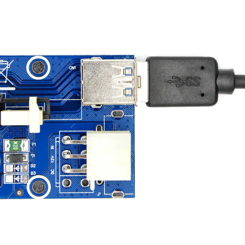 

Brand Qew 1/6 Pcs PCI-E Express USB3.0 1X To16X Extender Riser Card Adapter SATA Power With USB Cable Home Accessories
