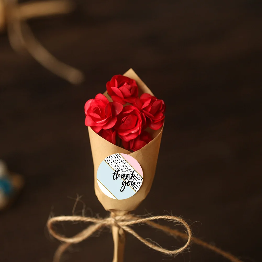 500 ярлыков в рулоне круглые ярлыки из натуральной крафтовой бумаги ручная работа