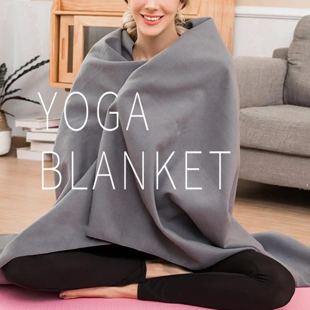 

Yoga Blanket Anti-shedding Anti-pilling Solid Color Yoga Meditation Pilates Blanket Thick Warm Towel Rest Supplies for Home