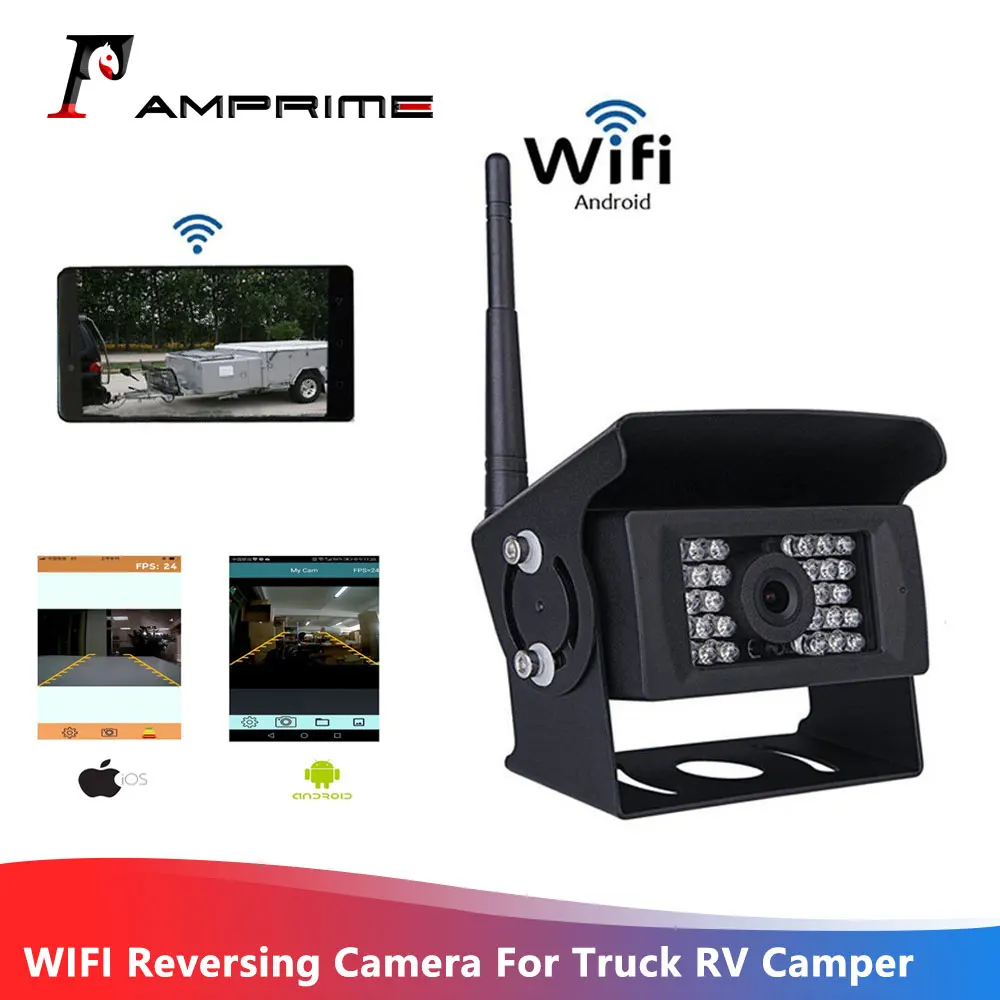 AMPrime WIFI камера заднего вида видеорегистратор для грузовиков кемперов прицепов
