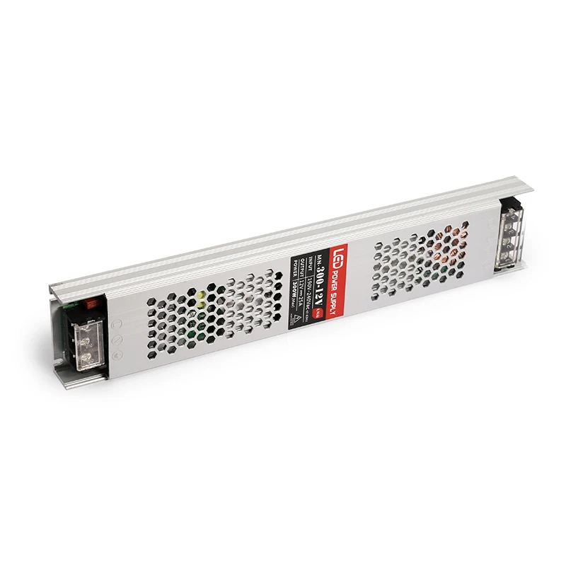 AC220V вход DC12V 300 Вт выход очень тонкий длинный светодиодный источник постоянного тока, алюминиевый корпус с вентилятором, светодиодный светильник адаптер