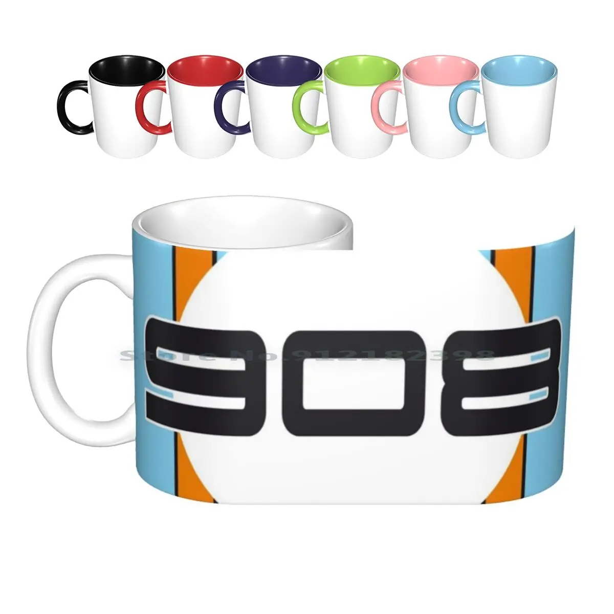 

Гоночный дизайн 908, керамические кружки, кофейные чашки, Кружка для молока и чая, гоночный скоростной гоночный трек, Monza Daytona Winner, гоночный авт...