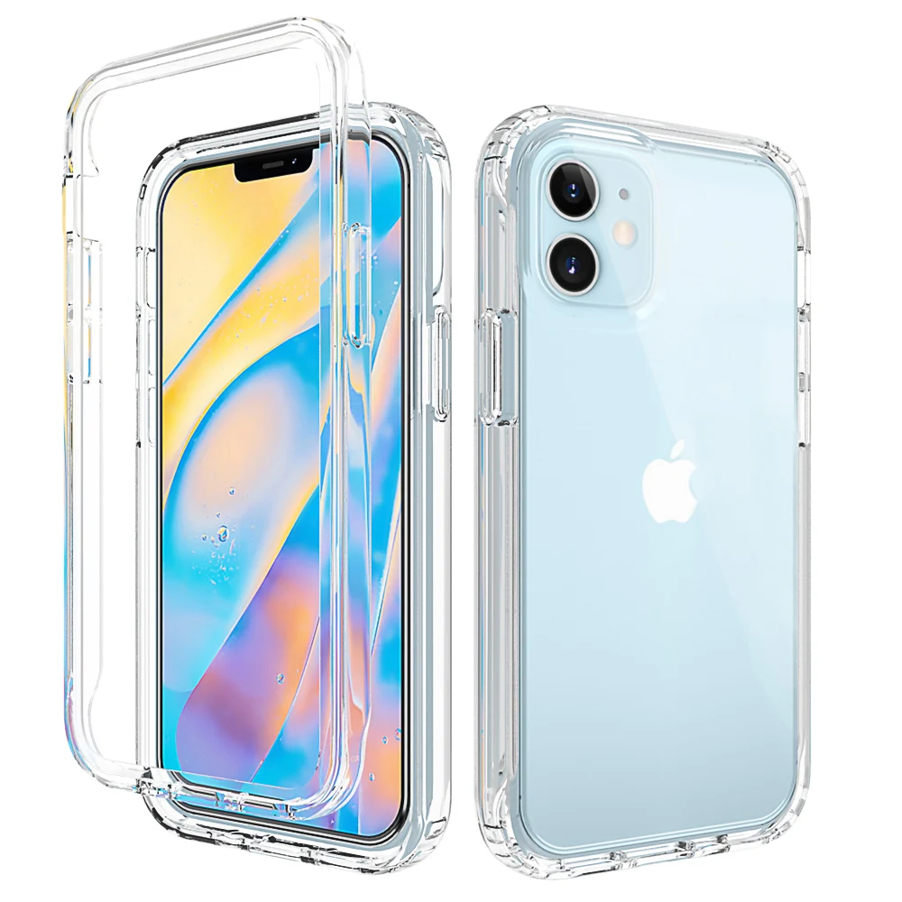 Защитный чехол для iPhone 12 11 Pro Max Mini X XS 7 8 Plus SE2020 прозрачный 360 | Мобильные телефоны и