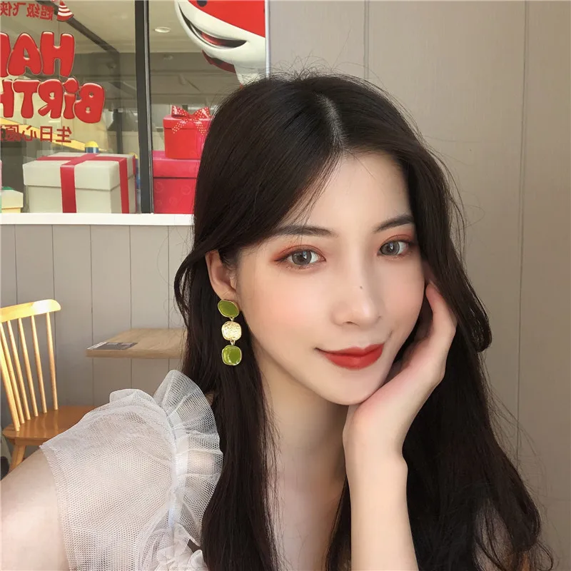 

Daily Luxury Green Irregular Clip Earrings for Women Comfort Fashion Earrings