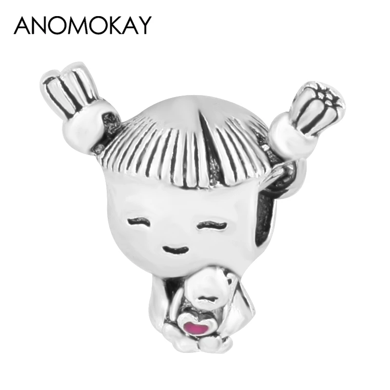 Anomokay милые бусины для маленькой девочки подходит браслета и розовое