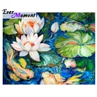 Когда-нибудь момент алмазов картина рыбы с белым лотосом воды произведения искусства полная квадратная дрель вышивка крестом Алмазная вышивка Декор S2F2474