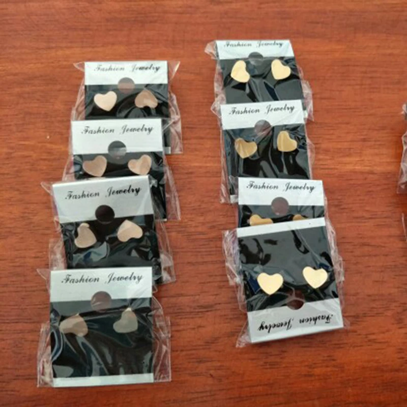 Крошечное маленькое сердце любви женские серьги Золотое гвоздики из нержавеющей