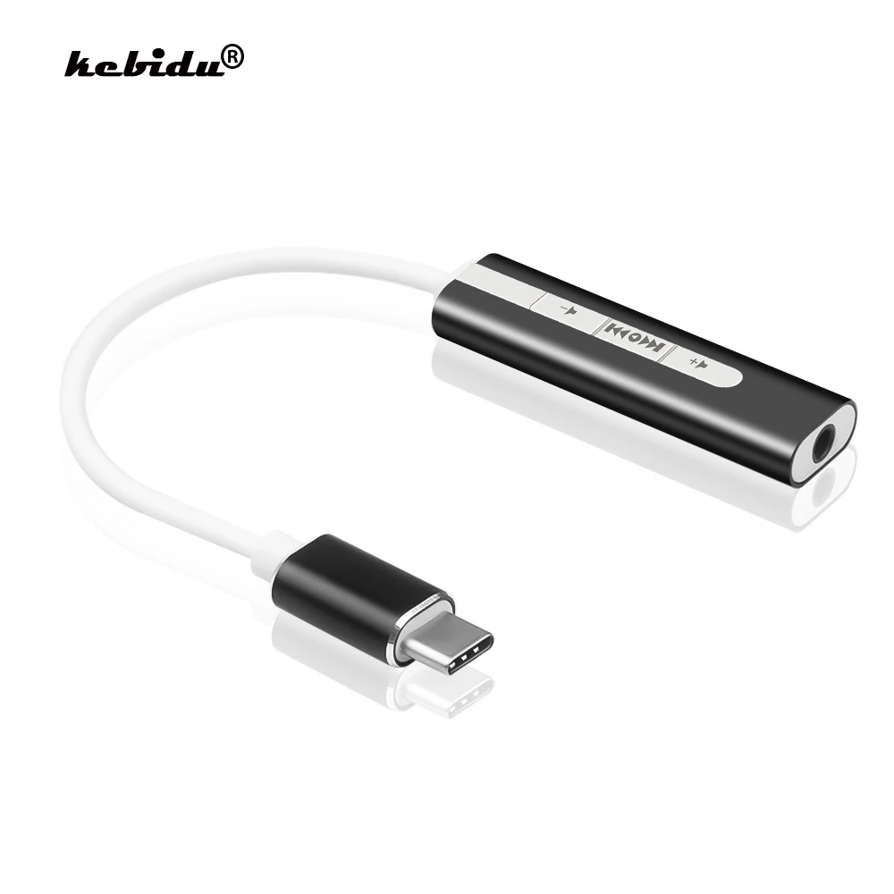 

kebidu Type C USB C to 3.5mm Jack Audio Microphone Headphone Adapter USB External Sound Card for Macbook PC Laptop Sound Card