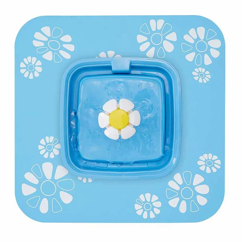 

ZL Pet Automatic Drinking Fountain Blue Flower Style Pet Dog Drinking Water Dispenser Silicone Pad Drink Dish Filter Ship Drop