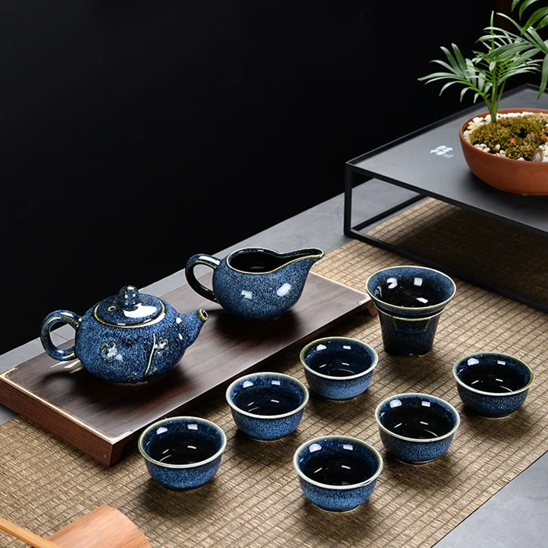 Китайский чайный дорожный набор кунг фу керамический портативный горшок чайные