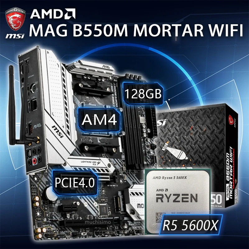 Материнская плата MSI B550M с поддержкой Wi Fi и процессором AMD Ryzen 7 3800X|Материнские