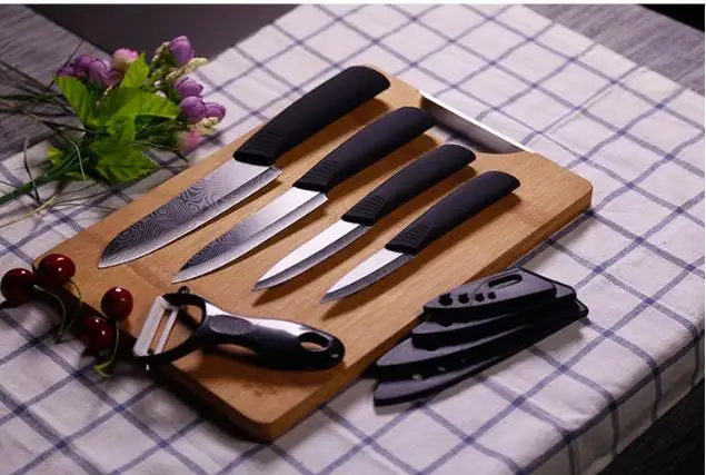 Кухонный набор керамических ножей с черной окантовкой &quot3&quot 4 &quot5&quot 6 &quot+