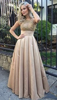 floor length ruched satin a line prom dresses beaded o neck sleeveless robes de soir%c3%a9e cocktail party bride gowns