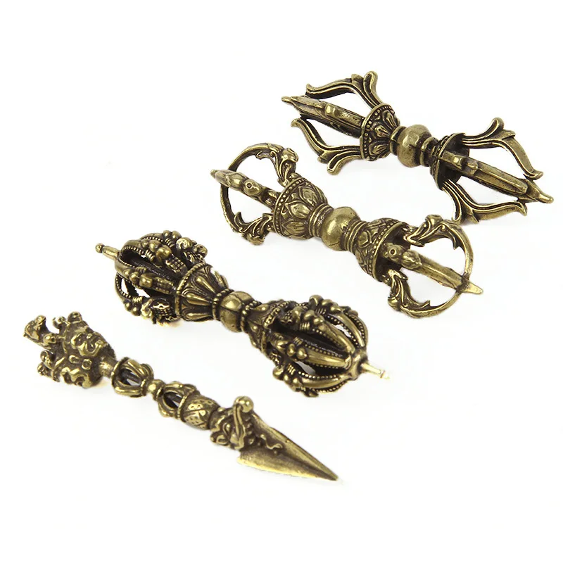 Винтажный медный Пест Ваджра фэн-шуй орнамент религиозная коллекция Будда