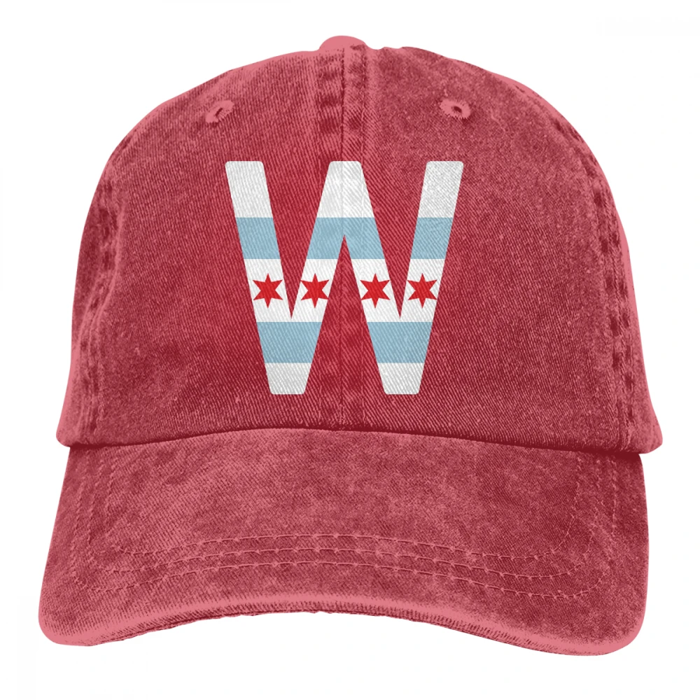 Fly The W Chicago Flag Casquette черные унисекс Мужские Женские джинсовые бейсболка с ремешком