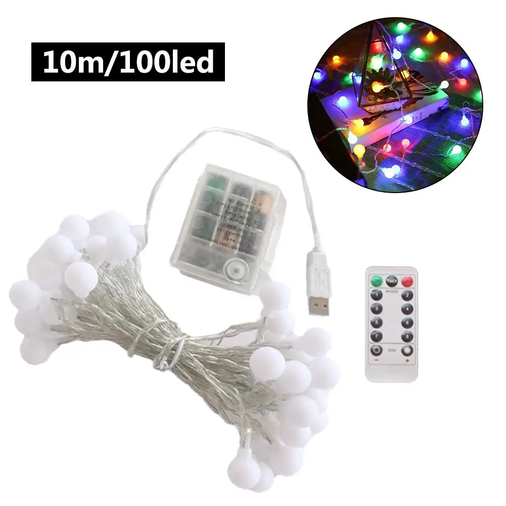 10m 100led color Usb 50/100 светодиодный гирлянда-гирлянда, гирлянда, подсветка, гирлянда, водонепроницаемая, Рождественская, уличная, дистанционное управление, свадебное освещение - Испускаемый цвет: 10m 100led color
