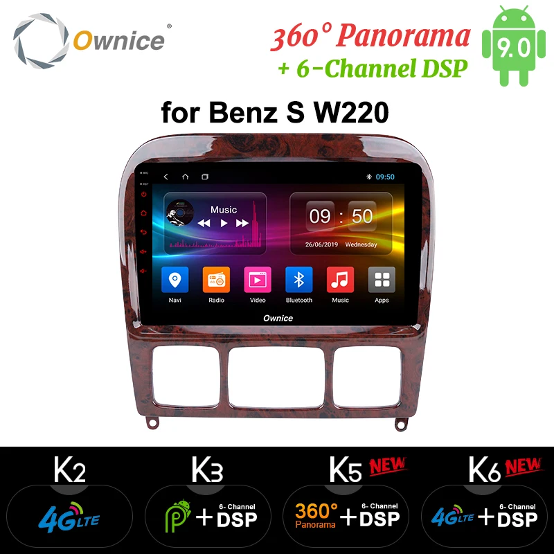 Ownice Android9.0 для Mercedes/Benz/S280/S320/S350/S400/S500/W220/W215/C S Class k3 k5 k6 2din автомобильный dvd плеер