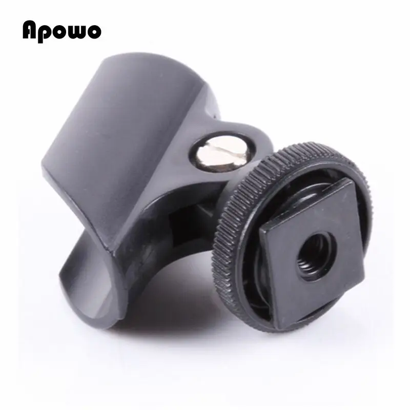 

Microphone Clip Stand 19mm Plastic Mic Holder Clip with Hot Shoe For DSLR Camera